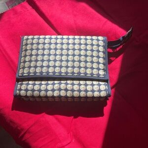 Jim Thompson Silk Dice Print Cosmetic Case/ gold, yellow, grey